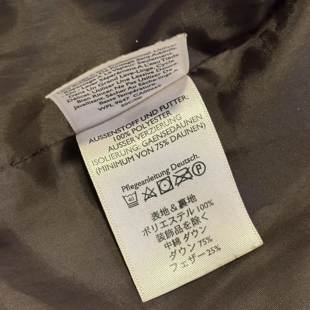 Vintage Eddie Bauer Premium Goose Down Puffer Jacket Womens XS Brown Quilted 90s